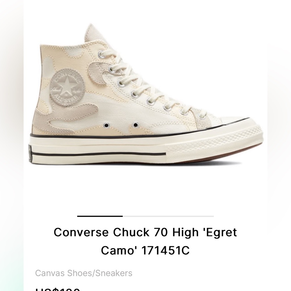 BRAND NEW Converse Chuck 70 High 'Egret Camo' 
SIZE 6 Men’s, 8 Women